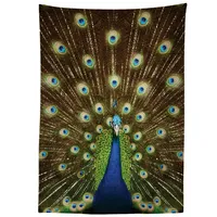 ABAKUHAUS Bunt Tischdecke, Pfau mit Federn, Für den Inn