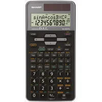 Sharp EL-520TG-GY Wissenschaftlicher Schulrechner (D.A.L.-Eingabe, Solar-/Batteriebetrieben) Silber