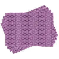 ABAKUHAUS Lila und Flieder Platzmatten, Retro Geometric Tile, Waschbare