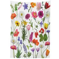 ABAKUHAUS Blume Tischdecke, Farbige Rosen Tulpen, Schmutzabweisend Pflegeleicht Waschbar