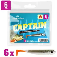 Lieblingsköder Gummifische 6cm - 6 Angelköder, Farbe Lieblingsköder:Captain