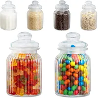 Relaxdays Vorratsgläser 6er Set, 1000 ml, Deckel, für Lebensmittel