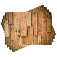 ABAKUHAUS Holz Platzmatten, Lodge Wall Planks Drucken, Waschbare Stoff
