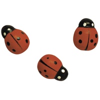 Rayher Holz-Streudeko rot/schwarz Marienkäfer Ø 1,5 cm 24 St.