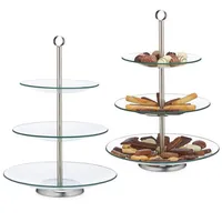 Relaxdays 2 x Etagere, 3 Etagen, rund, Cupcake, Keks,