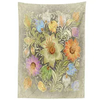 ABAKUHAUS Blume Tischdecke, Weinlese-Blumenstrauß-Braut, Personalisierter Druck Klare Farben ohne