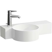 Laufen VAL Handwaschbecken rund, Ablage rechts, schneidbar bis 43cm,
