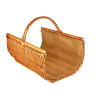 PM24 MyBer® Kaminholzkorb Rattankorb Weidenkorb stabiler Tragekorb für Holz