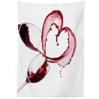 ABAKUHAUS Wein Tischdecke, Herzform Spilling Wine, Pflegeleicht Waschbar Schmutzabweisend