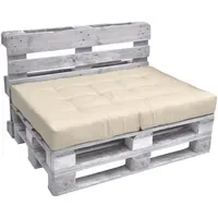 Beautissu Palettenkissen 120 x 80 x 15 cm beige
