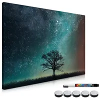 Navaris Magnettafel Memoboard Starry Sky und Tree, 60 x