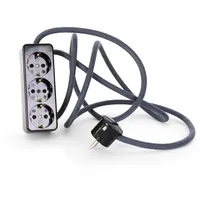 Lightstock 3-Fach Steckdosenleiste aus Duroplast (Bakelit-Optik) schwarz, mit 2.5