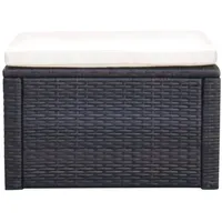 VidaXL Hocker mit Kissen Poly Rattan 53×53×30 cm Braun