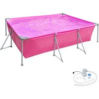 Tectake tectake® Swimming Pool, rechteckig, reißfestes PVC-Gewebe, solider Stahlrahmen