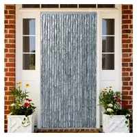 VidaXL Insektenschutz-Vorhang Weiß und Grau 90x220 cm Chenille