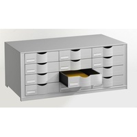 Paperflow Schubladenbox lichtgrau EO9H4442.02, DIN A4 mit 12 Schubladen
