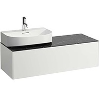 Laufen Sonar Schubladenelement/Sideboard H4054520341431, 117,5x34x45,5cm, Ausschnitt links weiß matt/Nero