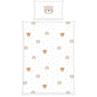 Herding 2685359063 - babybest® Flanell-Bettwäsche, Little Friends, Baumwolle, 40x60/100x135