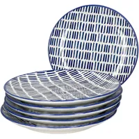 Mambocat 6er Set Dessert- Kuchenteller Jail Blau Weiß -
