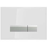 Geberit Sigma40 Betätigungsplatte 115600SI1 Glas weiss/aluminium gebürstet, 2-Mengen-Spülung