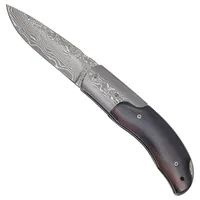 Budoten Damast Taschenmesser mit Ebenholz Griff