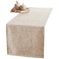 Dekoleidenschaft Tischläufer Rustikal in beige / braun, 40x140 cm,