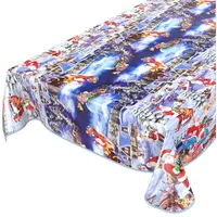 ANRO Wachstuchtischdecke Wachstuch Wachstischdecke Tischdecke Weihnachten Rot Weihnachtsfest 200x140cm