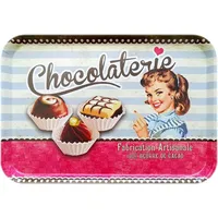 Lashuma Retro Kunststofftablett bunt, Robustes Geschirrtablett 45x31 cm, Serviertablett