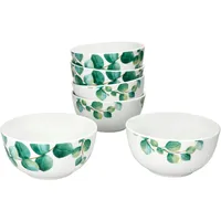 Mambocat 6er Set Müslischale 14cm Eukalyptus weiß