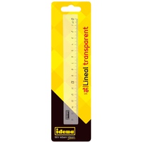 IDENA Lineal 16 cm Länge, transparent, 1 Stück