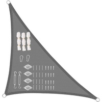 Woltu Sonnensegel Sonnenschutz HDPE Durchlässig UV Schutz grau 3,6x3,6x5,1m