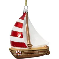 SIKORA Segelboot besondere Weihnachtskugel Glas Christbaumschmuck Deko Figur Weihnachten