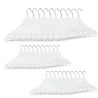 Relaxdays 90 x Kleiderbügel Holz, weiß