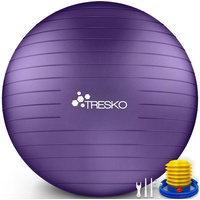 TRESKO Gymnastikball mit Pumpe, lila