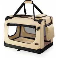 LIONTO Hundetransportbox faltbar für Reise & Auto, 60x42x44 cm,