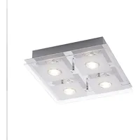 Selltec LED-Deckenleuchte, chrom, 30x30cm, Farbwechsel, Fernbedienung RGB