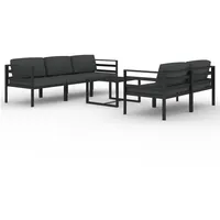 VidaXL 6-tlg. Garten-Lounge-Set mit Kissen Aluminium Anthrazit