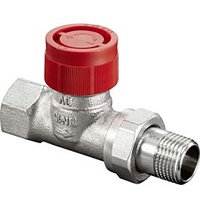 OVENTROP AF Thermostatventil DN 10, Durchgang, Feinstvoreinstellung, Rotguss/Messing, vernickelt