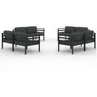 VidaXL 8-tlg. Garten-Lounge-Set mit Kissen Aluminium Anthrazit