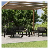 VidaXL 7-tlg. Garten-Lounge-Set mit Kissen Aluminium Anthrazit