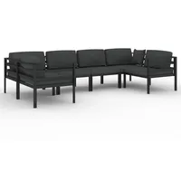 VidaXL 6-tlg. Garten-Lounge-Set mit Kissen Aluminium Anthrazit