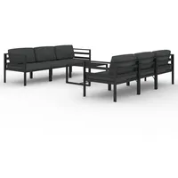 VidaXL 7-tlg. Garten-Lounge-Set mit Kissen Aluminium Anthrazit