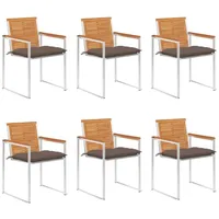 VidaXL Gartenstuhl 6 St. mit Kissen 6 x 6