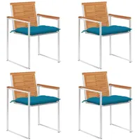 VidaXL Gartenstuhl 4 St. mit Kissen 4 x 4