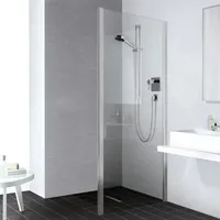 Kermi Liga Seitenwand TWD 900 x 1850mm silber mattglanz,