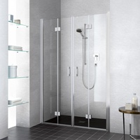 Kermi Liga Pendel-Falttür 4-tlg. in Nische LI2T4145181AK 145x185cm, silber