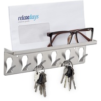 Relaxdays Schlüsselbrett, & Ablagefläche, modernes Design, HxBxT: 7x24,5x5 cm,