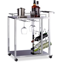 Relaxdays Servierwagen BARON silber 70,0 x 40,0 x 75,0