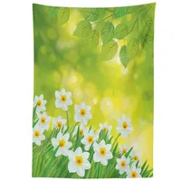 ABAKUHAUS Blumen Tischdecke, Narzissen Frühlings-Blumenblätter, Pflegeleicht mit Modernster Druck