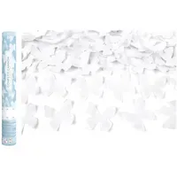 Partydeco Konfettishooter Schmetterlinge 40 cm Weiß
